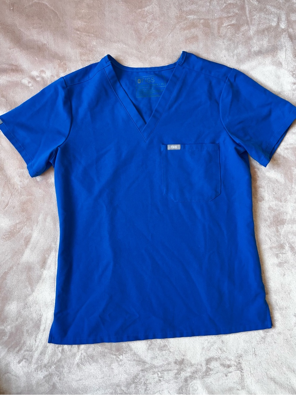 FIGS Catarina Royal Blue V-Neck Scrub Top XS - Like New!